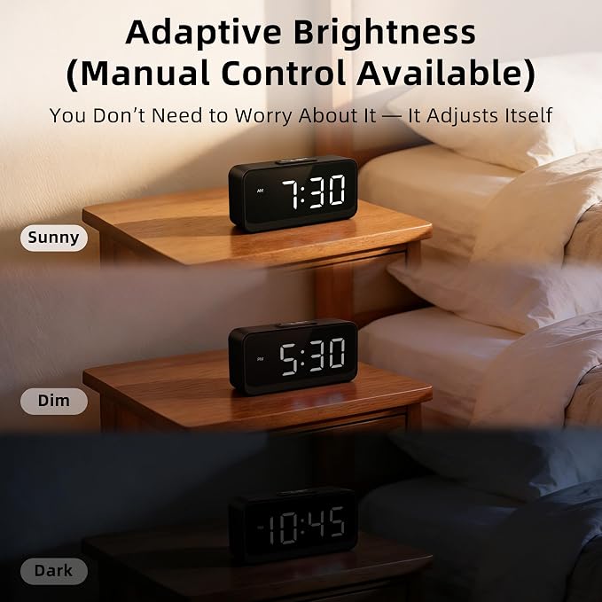 Battery Operated Small Alarm Clock: Compact Cordless Design - Image 6