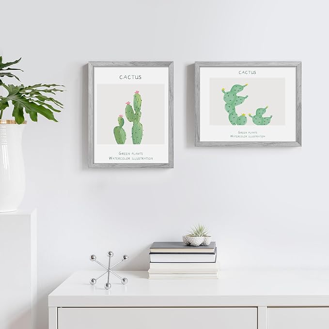 upsimples 11x14 Picture Frame, Display Pictures 8x10 with Mat or 11 x 14 Without, Wall Hanging Photo Frames, Gray, 1 Pack