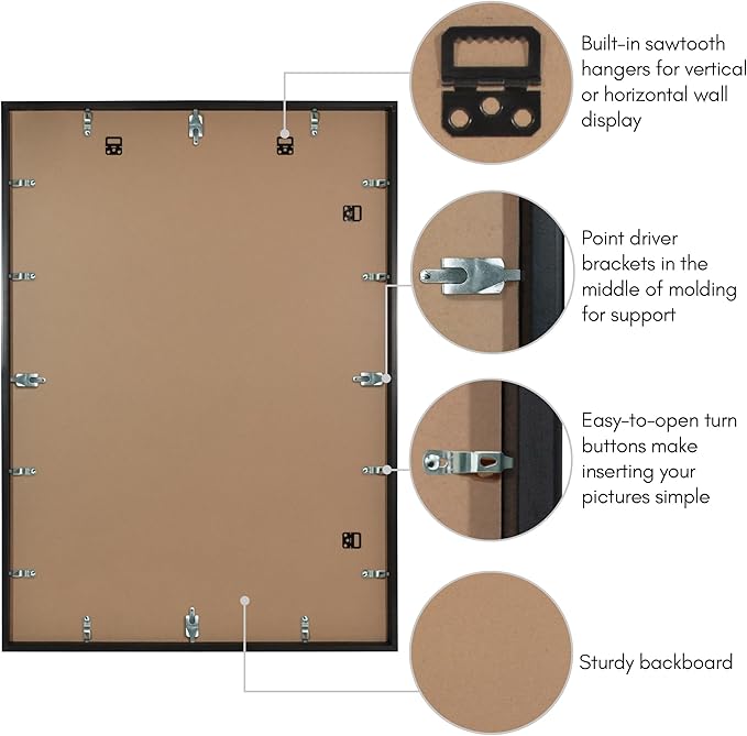 Americanflat 28x40 Poster Frame with Polished Plexiglass - Use as 24x36 Frame with Mat or Display 28x40 Photo Without Mat - Soho Collection - Deep Molding Picture Frames for Wall Display - Black