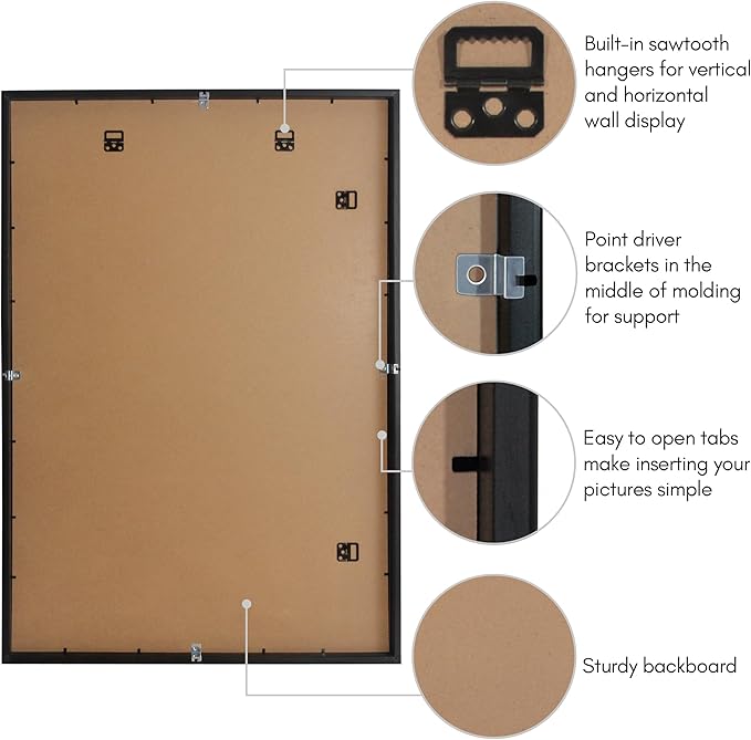 Americanflat 24x36 Poster Frame with Polished Plexiglass - Use as 20x30 Frame with Mat or Display 24x36 Photo Without Mat - Soho Collection - Deep Molding Picture Frames for Wall Display - Black
