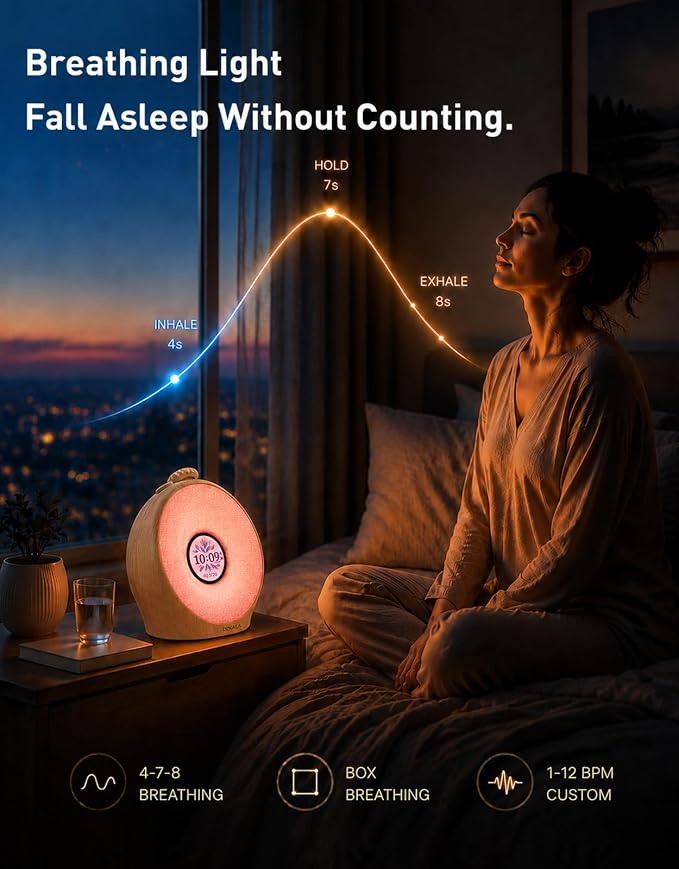 Dekala Sunrise Alarm Clock for Heavy Sleepers with Pulse Wake, Sunset Sound Machine with Breathing Ambient Light, Loud Alarm for Bedrooms, Wake Up Light, Digital Color Display & 7 Themes, No App - Image 5