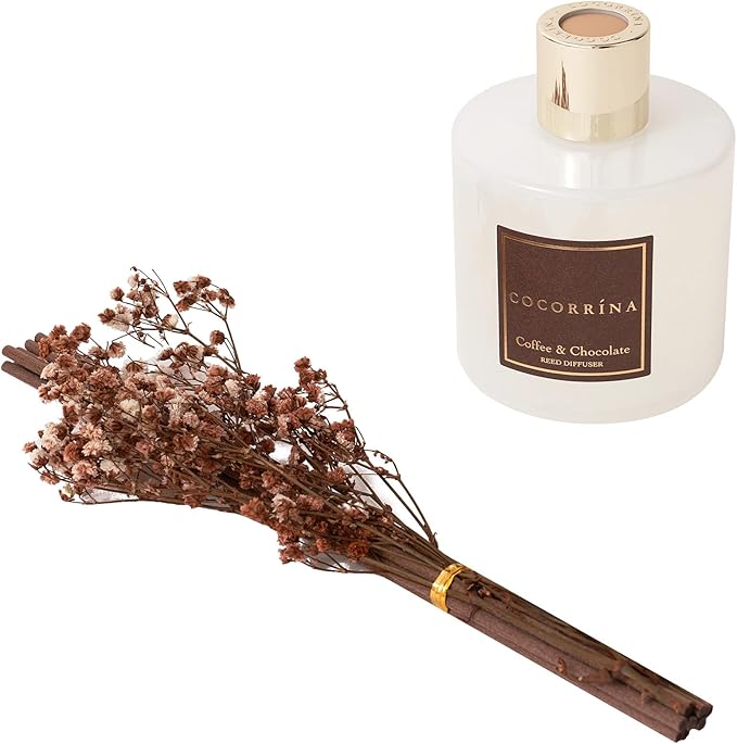 Cocorr??na Reed Diffuser Sets - Coffee & Chocolate Scented Diffuser with Sticks Home Fragrance Reed Diffuser for Bathroom Shelf Decor