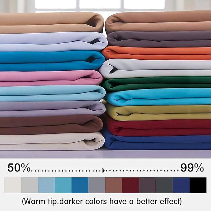 Yakamok Blackout Curtains Room Darkening Thermal Insulated Window Panels,Solid Grommet Top Drapes for Bedroom/Living Room(52Wx90L, Lilac, 2 Panels)