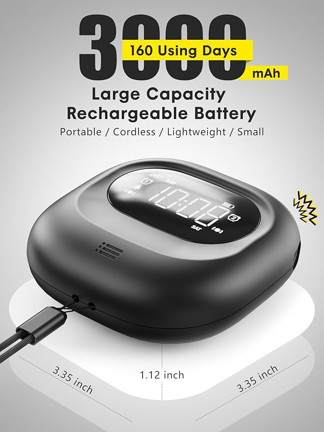 ROCAM Vibrating Alarm Clock Bed Shaker, Rechargeable 3000mAh Battery - Image 2