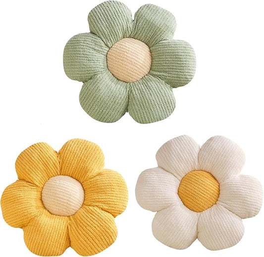 XIAIJIA 3 Pcs Flower Pillow Flowers Shaped Pillows Cushion Decorative Daisy Pillow for Bed Cute Throw Pillow Flower Floor Pillow Soft Seat Cushion 15.7"