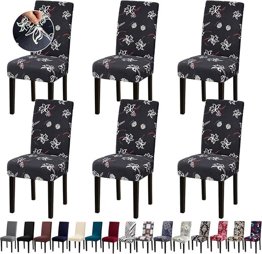 Chair Covers, Stretch Kitchen Dining Room Chair Covers Set of 6, Removable Washable Dining Chair Slipcovers for Home, Hotel, Banquet