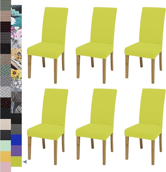 BIETYONE Chair Covers,Dining Room Chair Covers Set of 6,Stretch Kitchen Chair Cover,Washable Dining Chair Cover,Parsons Chair Slipcovers Protective,for Home,Restaurant,Banquet