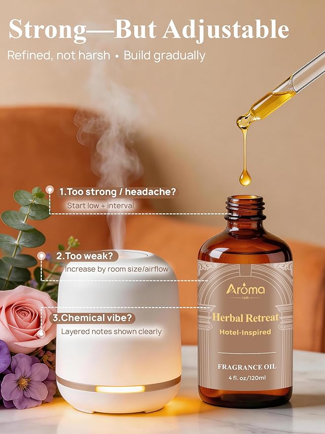 Herbal Retreat — a Hotel-Inspired Diffuser Oil with a Beach-Spa Vibe, Hotel Diffuser Oil for Diffuser for Home Fragrance Oil for Ultrasonic and Waterless Diffusers and Crafting