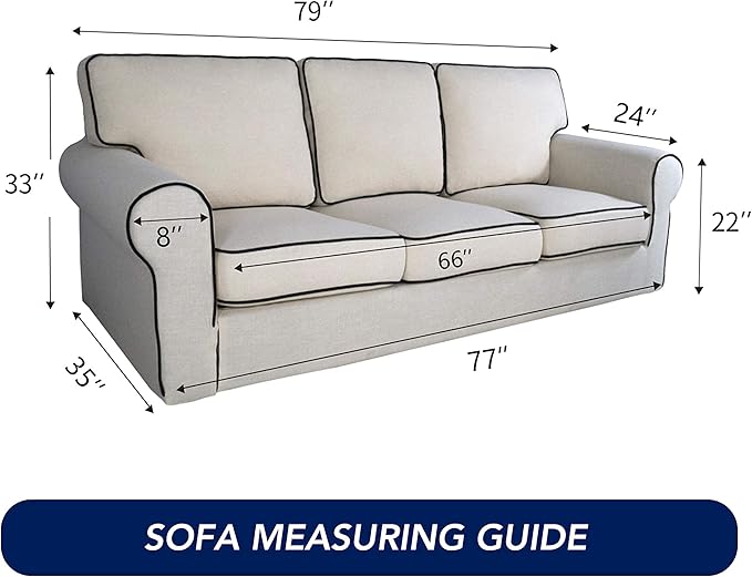 PureFit Super Stretch Sofa Slipcover – Spandex Non Slip Soft Couch Sofa Cover, Washable Furniture Protector with Non Skid Foam and Elastic Bottom for Kids, Pets （Sofa, Black）