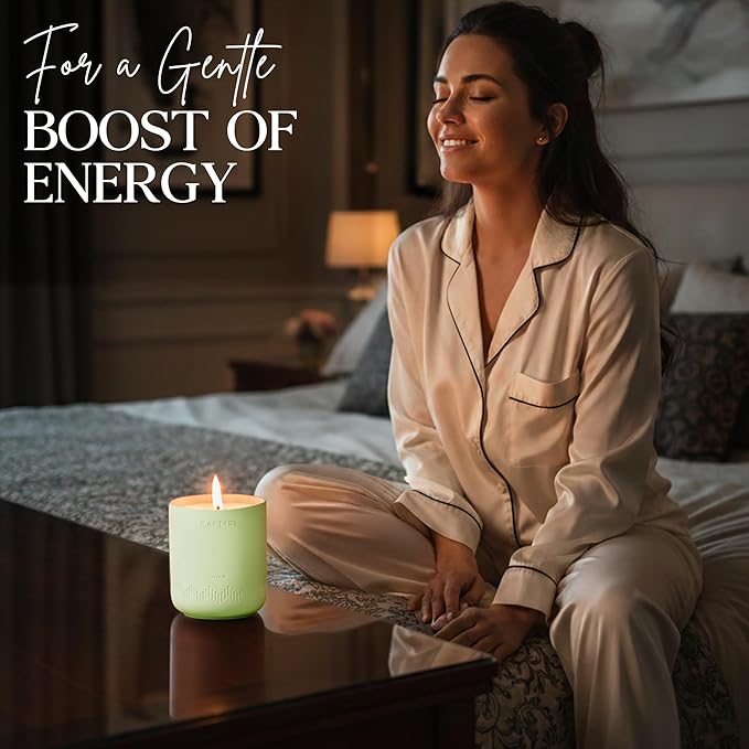 CAFTARI Luxury Aromatherapy Candle | Bergamot, Mandarin & Tea Accord Scented | 60 Hour Burn | Clean Coconut Soy Wax | Vegan, Gift-Ready Candle for Uplifted Mood, Energy & Home Spa Feel | Elixir