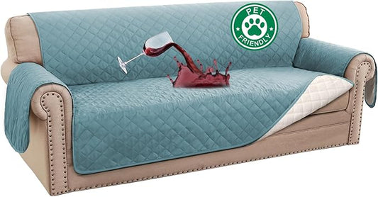 Turquoize 100% Waterproof Sofa Covers Couch Cover Sofa Cover for Dogs Couch Protector Triple Non-Slip Sofa Slipcover for 3 Cushion Couch Furniture Protector for Pets, Kids,Dog (Sofa 70", Stone Blue)
