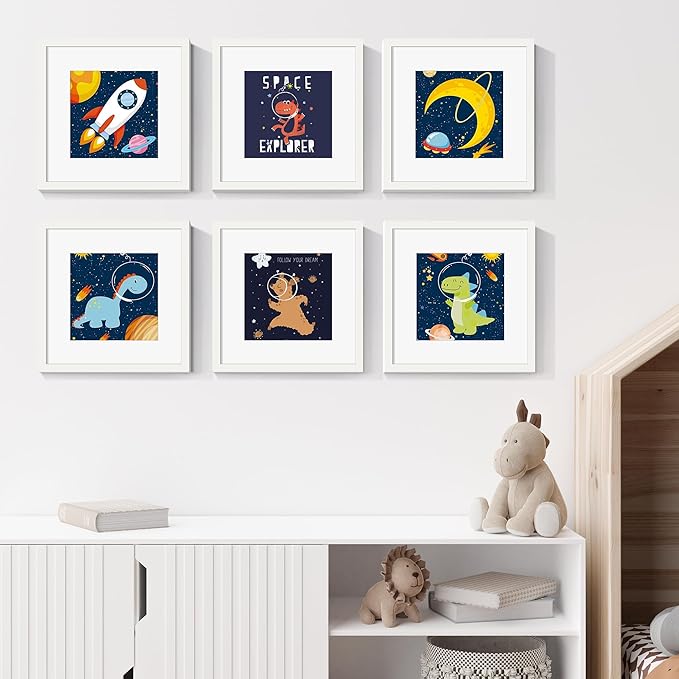 upsimples 12x12 Picture Frame, Display Pictures 8x8 with Mat or 12 x 12 Without, Wall Hanging Square Frames, White, 1 Pack