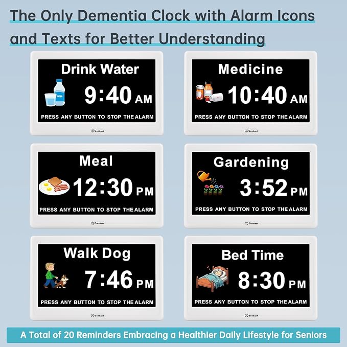 Soobest 12” Dementia Clocks for Seniors Extra Large, Digital Date Day Clock - Image 3