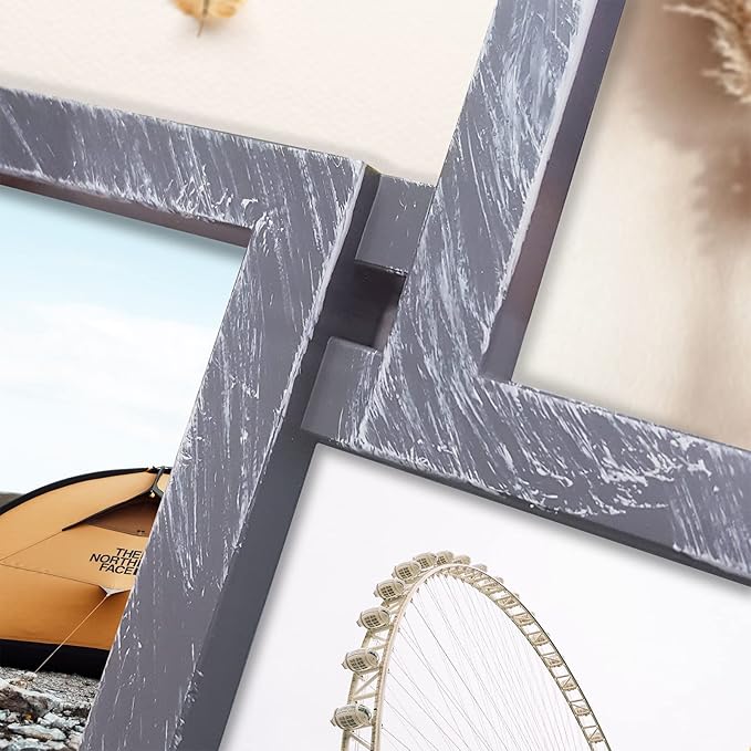 HELLO LAURA Large Picture Frames 21 Opening Frame for Wall - 4x6 Photo Frame Multiple Photos Elegant Family Picture Frames Collage Wall Decor - Grey