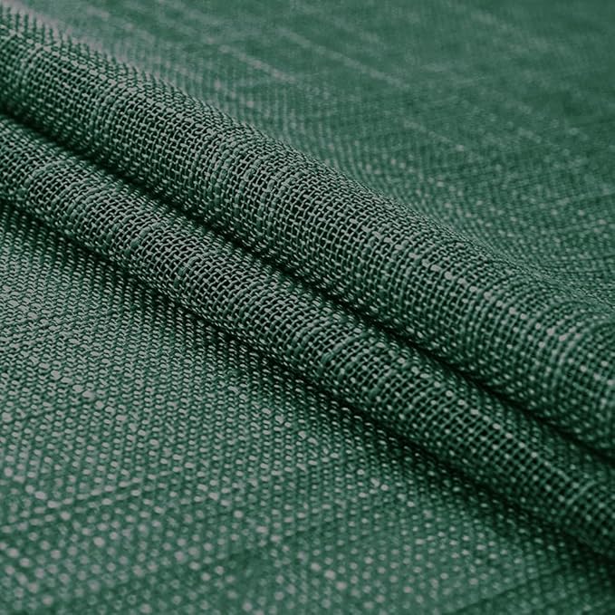 Sheer Green Curtains for Bedroom 2 Panels Rod Pocket Linen Small Window Tier Cafe Curtain Semi Privacy Short Dark Forest Green Curtains for Kitchen Bathroom Coverings 30 Inch Length Hunter Emerald