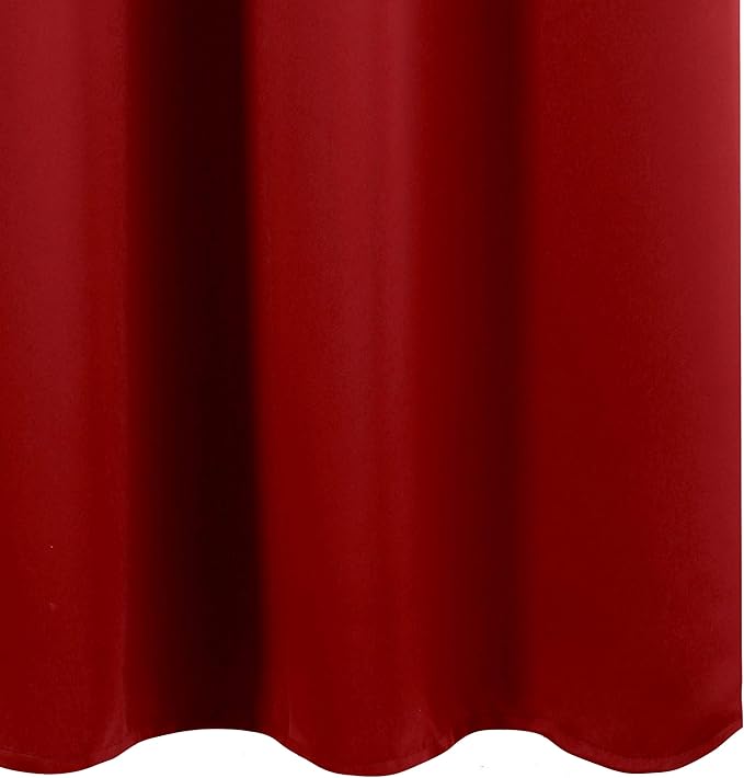 LEMOMO Red Blackout Curtains/52 x 45 Inch Length Kids Curtains/Set of 2 Panels Grommet Bedroom Curtains for Living Room