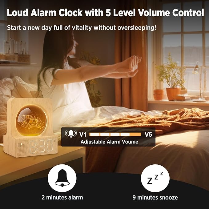 DreamSky Space Alarm Clock for Kids Teens with RGB Night Light for Bedroom - Image 6