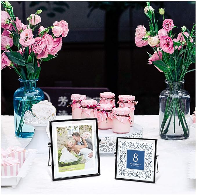 AceList Set of 3| 5x7 Picture Frame Collection Black Metal Floating Frame for Wedding, Bedroom, Home, Office Decor