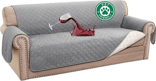 Turquoize 100% Waterproof Sofa Covers Couch Cover Sofa Cover for Dogs Couch Protector Triple Non-Slip Sofa Slipcover for 3 Cushion Couch Furniture Protector for Pets, Kids,Dog (XL Sofa 78", Dove Gray)