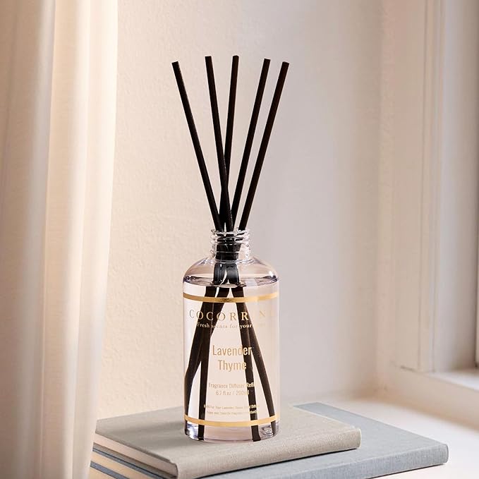 COCORR??NA Refill- Lavender Thyme 6.7 Fl.oz Reed Diffuser Refill with 8 Sticks