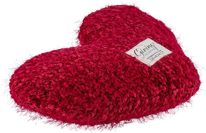 DEMDACO Giving Collection Cranberry Red Weighted Giving Heart - Weighted Heart Pillow for Bedding - Decorative Throw Pillow - Meaningful Gift Idea - Handmade - Luxurious, Soft & Cozy - 1.85 lbs