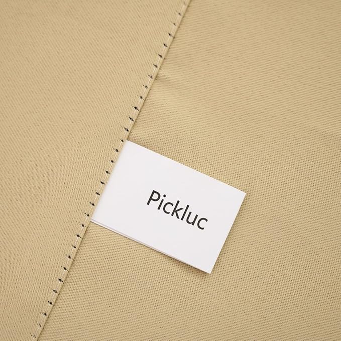 Pickluc Blackout Curtains 45 Inches Long 2 Panels, Room Darkening Tiers with Rod Pocket, Short Black Out Curtain for Small Window, 42" Wide and 45" Length, Set of Two, Beige.