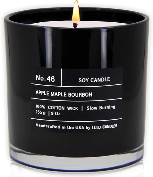 Lulu Candles | Apple Maple Bourbon Candle | Smells Like Fall | Luxury Scented Soy Jar Candle | Hand Poured in The USA | Highly Scented Long Lasting (9 Oz.)