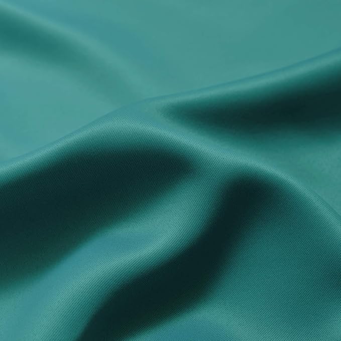 Yakamok Teal and Greyish White Ombre Curtains 63 Inch Length, Light Blocking Gradient Color Curtains, Room Darkening Thermal Insulated Grommet Window Drapes for Bedroom (2 Panels, 52x63 Inch)