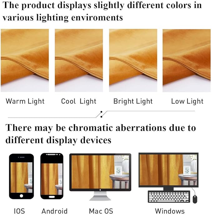 StangH Nursery Velvet Curtains 108 inches - Extra Long Room Darkening Large Window Drapes Soft Smooth Sound Lower Privacy Panels for Kids Bedroom/Palyroom, Warm Gold, 52 x 108 inches, 1 Pair