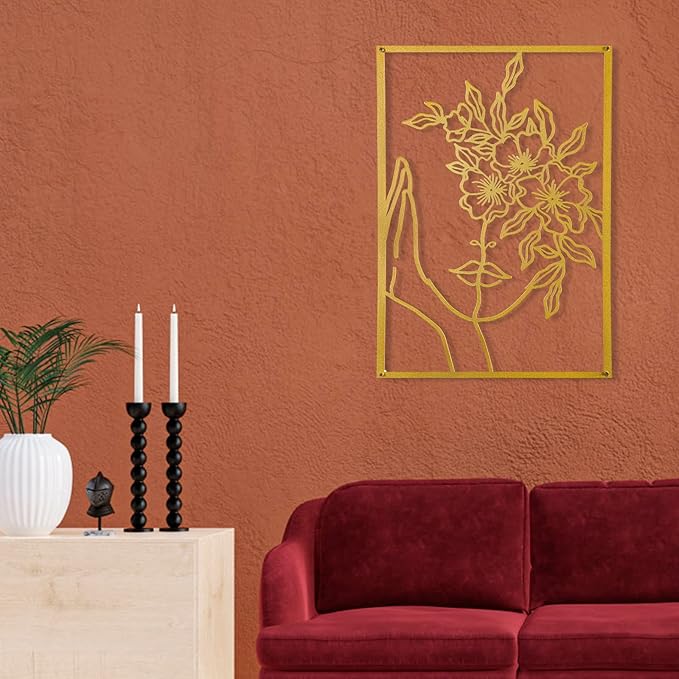 AGIOTA 3 Pcs Gold Wall Decor Above Bed Minimalist for Living Room Metal Line Art - Female Body, Gold Room Decor for Bedroom Modern Wall Art for Indoor 15inch