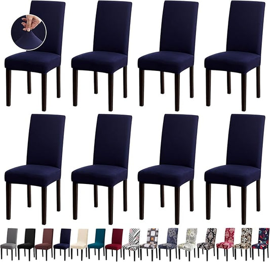 Chair Covers, Stretch Kitchen Chair Covers/Dining Room Chair Covers Set of 8, Removable Washable Dining Chair Slipcovers for Home, Hotel, Banquet