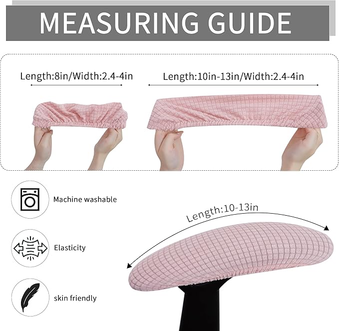 FORCHEER Office Chair Armrest Covers Pink 10-13 inch Long Stretchable Water Resistant Jacquard Desk Chair Arm Rest Covers for Computer Chair Arm Removable Washable 2 Pieces