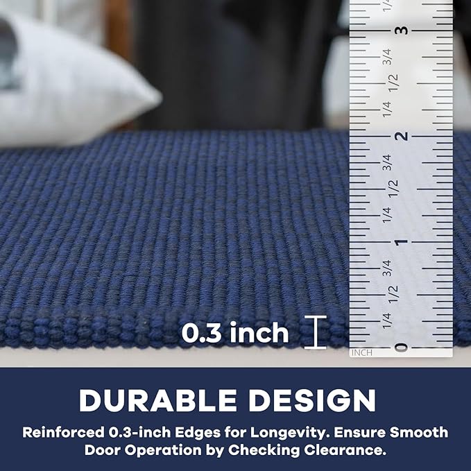 KOZYFLY Washable Runner Rug 3x12 ft Hallway Kitchen Runner Rugs with Rubber Backing Bobo Non Slip Entryway Runner Indoor, Long Carpet Runners for Hall Kitchen Entryway, Royal Blue