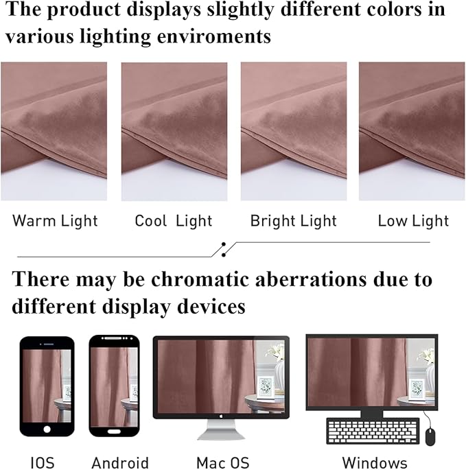 StangH Velvet Curtains 108 inches Long, Luxury Bedroom Decor Room Darkening Curtains for Sliding Door, Nursery Girls Room Thermal Decoration Grommet Window Drapes, Wild Rose, W52 x L108, 2 Panels