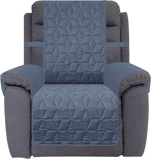 Ameritex Waterproof Nonslip Recliner Cover Christmas Decor Stay in Place, Dog Couch Recliner Cover Furniture Protector for Pets and Kids (Blue, 23'')