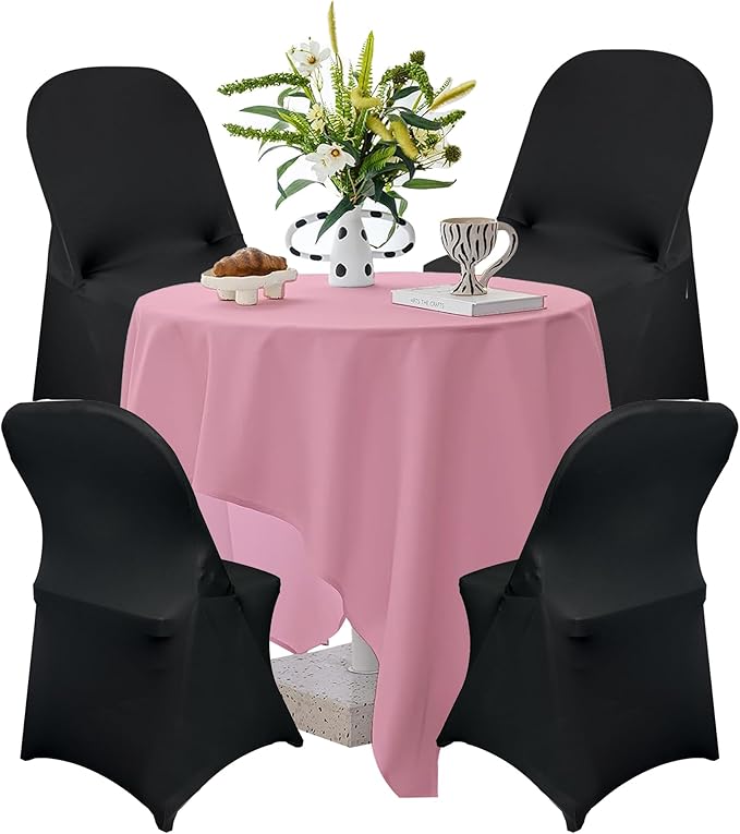 40PCS Stretch Spandex Folding Waterproof Chair Covers,Universal Fitted Chair Cover Protector for Wedding Party Banquet Holidays Celebration Decoration(Black)