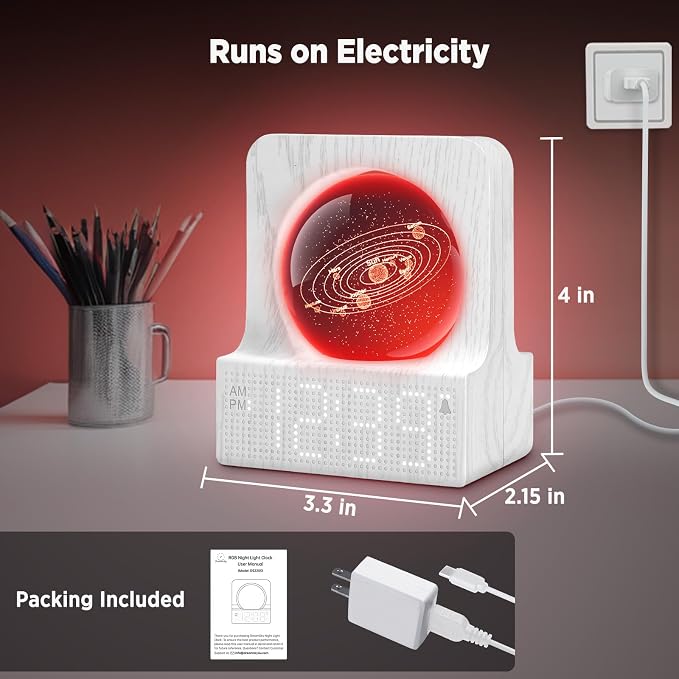 DreamSky Space Alarm Clock for Kids Teens with RGB Night Light for Bedroom - Image 8
