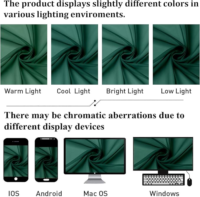 Lecloud Hunter Green Sheer Curtains 63 Inch Length 2 Panels Set, Voile Solid Window Curtains for Bedroom Light Filtering Living Room Drapes with Rod Pocket, Each Panel 42 X 63 Inch