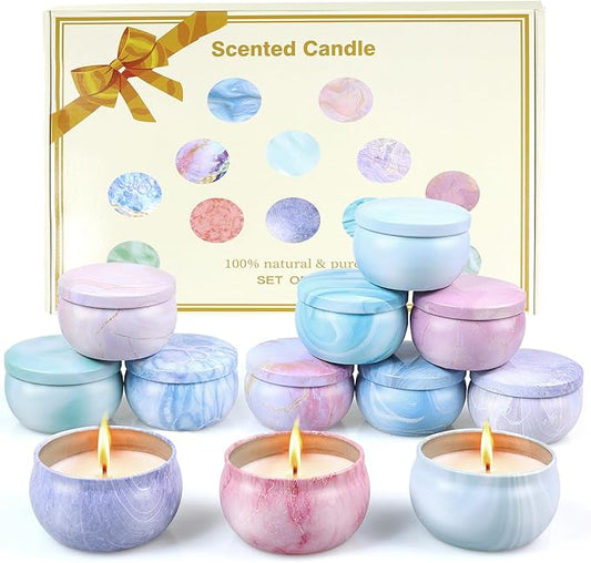 Gifts for Women,12 Pack Scented Candles Gift Set, 300 Hour Long Lasting Soy Wax Candles for Home Scented, Aromatherapy Candle, Ideal for Birthday, Christmas, Thank You Gifts,