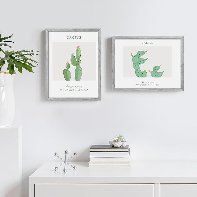 upsimples 12x16 Picture Frame, Display Pictures 8.5x11 with Mat or 12 x 16 Without, Wall Hanging Poster Frames, Gray, 1 Pack