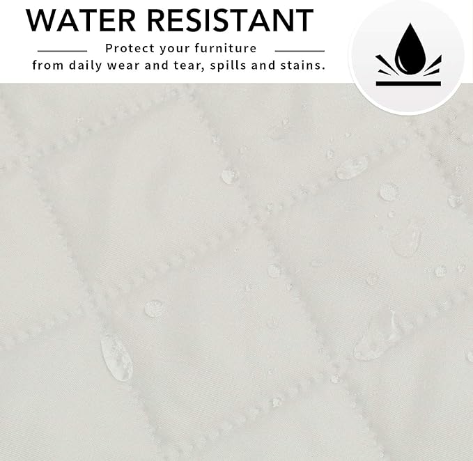 Easy-Going Reversible Loveseat Couch Cover for 2 Cushion Couch Sofa Cover for Dogs Water Resistant Furniture Protector with Foam Sticks Elastic Straps for Pet (Loveseat, Ivory/Ivory)