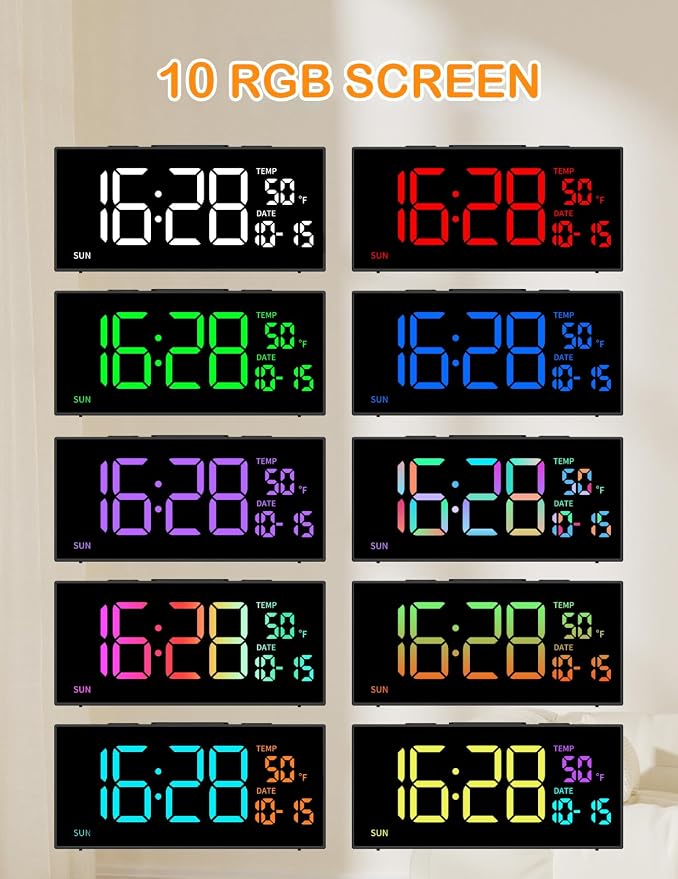 Netzu Projection Clock for Bedroom Ceiling, Alarm Clocks RGB - Image 2