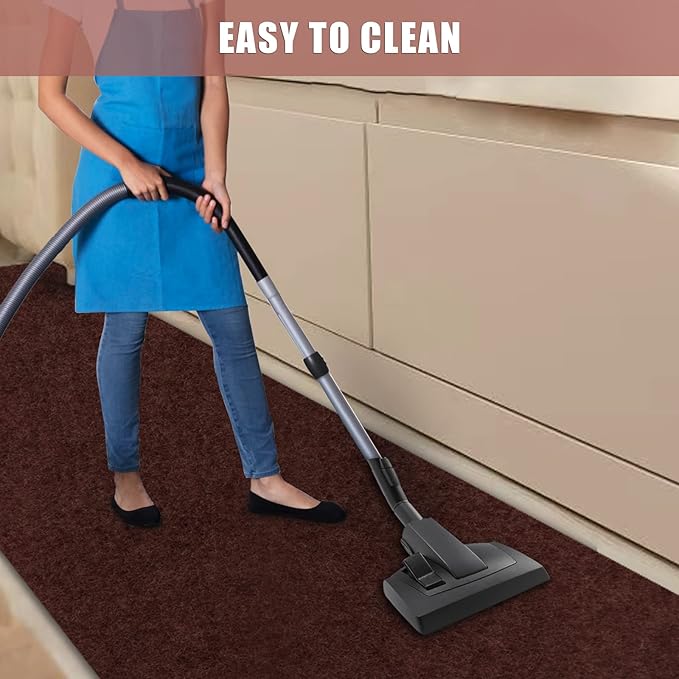 Runner Rug 2 ft x 3 ft Carpet Runners, Indoor/Outdoor Hallway Kitchen Entryway Bedroom Area Rugs with Non-Slip Rubber Backing, Garage mat, Chocolate Brown, Custom
