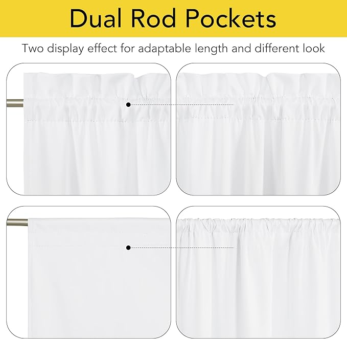 NICETOWN 100% Blackout White Door Blinds for Windows, Thermal Insulated Privacy Door Curtains and Drapes Shade for Sightseeing and Window Covering, W25 x L64 inch Long, 1 Panel