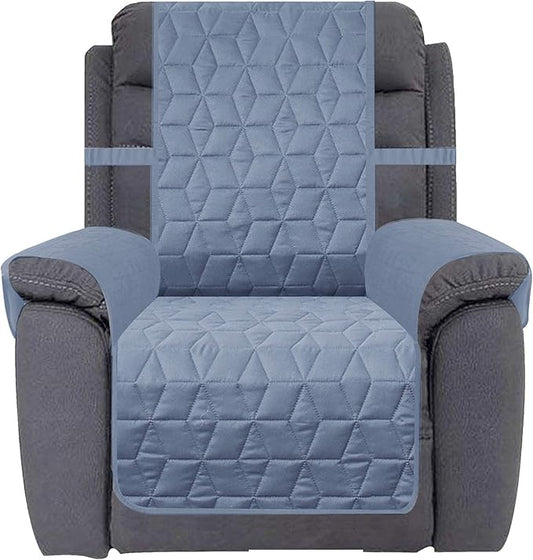 Ameritex Waterproof Nonslip Recliner Cover Oversized Christmas Decor Stay in Place, Dog Couch Recliner Cover Furniture Protector for Pets and Kids (Stone Blue, 30'')
