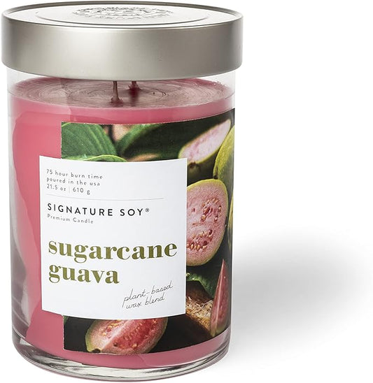Signature Soy Lidded Sugarcane Guava Scented Candle
