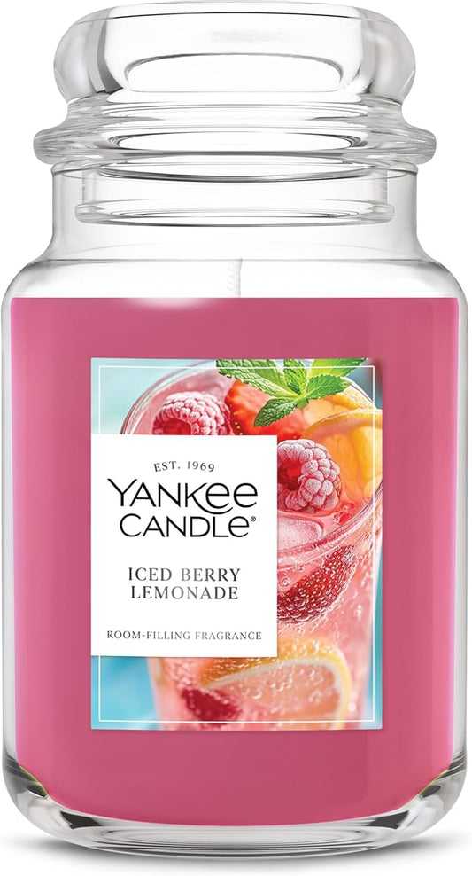 Yankee Candle Iced Berry Lemonade, Scented Candle, 22oz Large Jar with up to 150 Hour Burn Time, Giftable