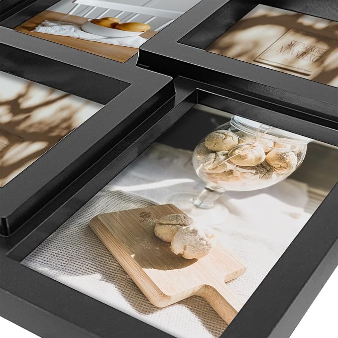 HELLO LAURA - Photos Collage Frame for Wall 18 Opening Picture Frames in 4x6 Inch Photo Frames Collage for Wall Decor for Family Friends Gifts for Home Living Room - Classic Black