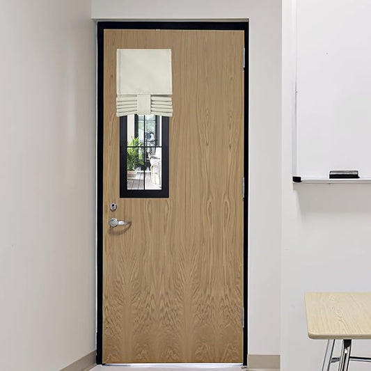 RYB HOME Door Curtain for Classroom Small Window, Privacy Protect Drapes, 8 Inches Wide Room Darkending Curtains 36 Inches Long Blocks Views, Light Beige, 1 Panel