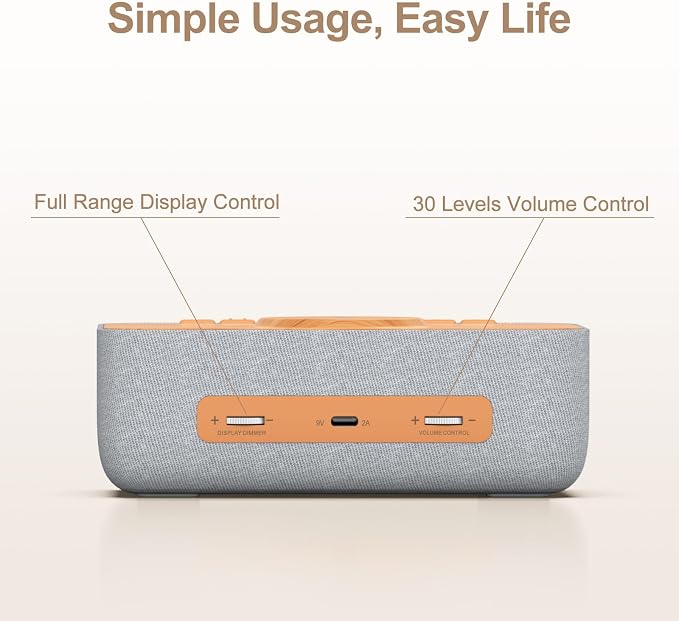 REACHER 15W Magnetic Wireless Charging Alarm Clock with White Noise Machine - Image 7